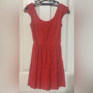 City Triangles Coral Lace Dress